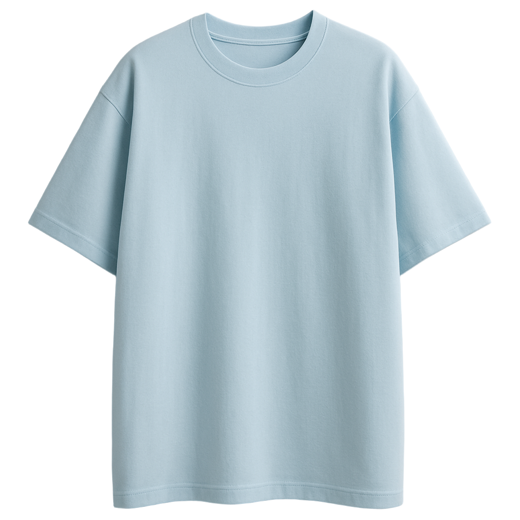 Plain Oversized Light Blue Tee